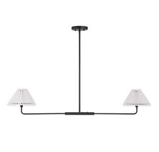 Two Light Linear Chandelier in Matte Black
