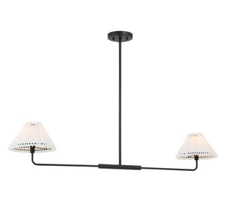 Two Light Linear Chandelier in Matte Black