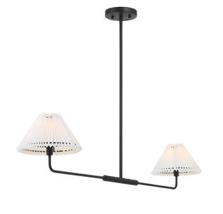 Two Light Linear Chandelier in Matte Black