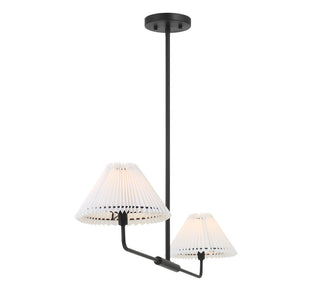 Two Light Linear Chandelier in Matte Black