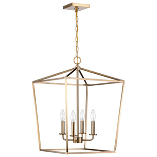 Emma Four Light Pendant in Burnished Brass
