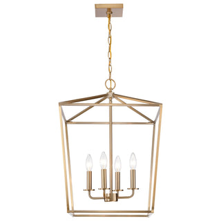 Emma Four Light Pendant in Burnished Brass