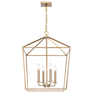 Emma Four Light Pendant in Burnished Brass