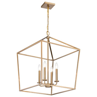 Emma Four Light Pendant in Burnished Brass