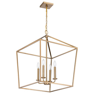 Emma Four Light Pendant in Burnished Brass