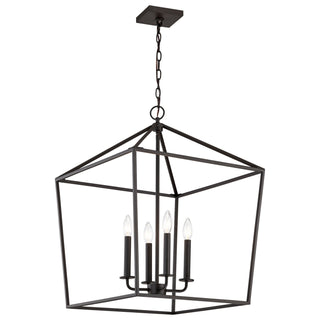 Emma Four Light Pendant in Matte Black