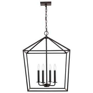 Emma Four Light Pendant in Matte Black