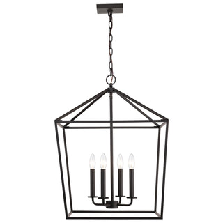 Emma Four Light Pendant in Matte Black