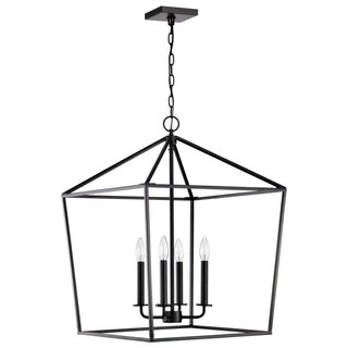 Emma Four Light Pendant in Matte Black