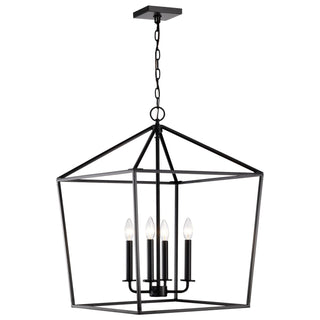 Emma Four Light Pendant in Matte Black