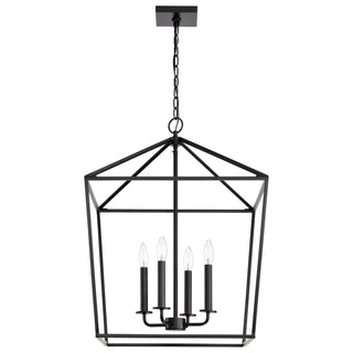 Emma Four Light Pendant in Matte Black
