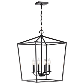 Emma Four Light Pendant in Dark Bronze
