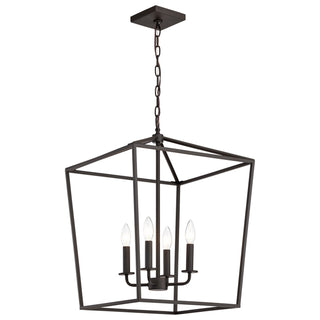 Emma Four Light Pendant in Dark Bronze