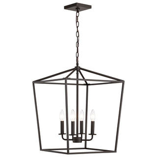 Emma Four Light Pendant in Dark Bronze