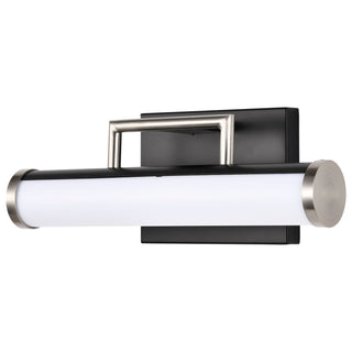 Solano LED Vanity in Black / Brushed Nickel