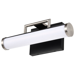 Solano LED Vanity in Black / Brushed Nickel