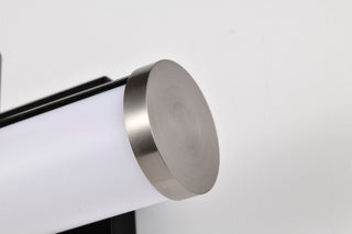 Solano LED Vanity in Black / Brushed Nickel