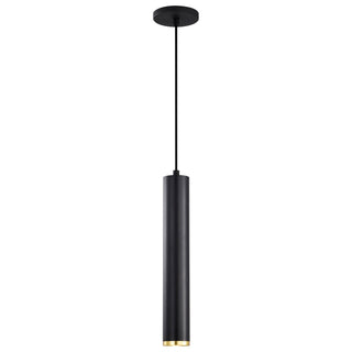 Century LED Pendant in Matte Black / Brushed Brass