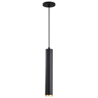 Century LED Pendant in Matte Black / Brushed Brass