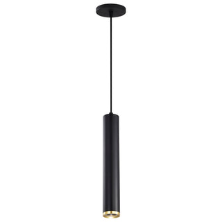 Century LED Pendant in Matte Black / Brushed Brass