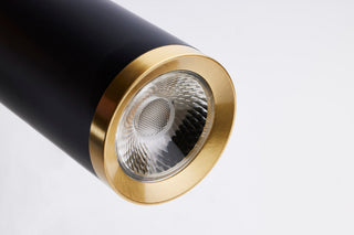 Century LED Pendant in Matte Black / Brushed Brass