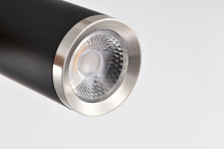 Century LED Pendant in Matte Black / Brushed Nickel
