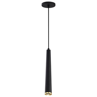 Melrose LED Pendant in Matte Black / Brushed Brass