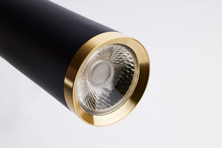 Melrose LED Pendant in Matte Black / Brushed Brass