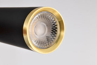 Melrose LED Pendant in Matte Black / Brushed Brass