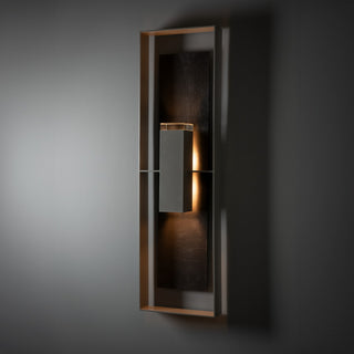 Shadow Box Shadow Box Extra Tall w/Slate Outdoor Sconce in Coastal Burnished Steel