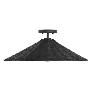 One Light Semi-Flush Mount in Matte Black