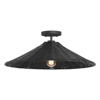 One Light Semi-Flush Mount in Matte Black