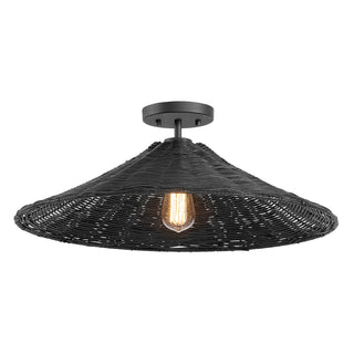 One Light Semi-Flush Mount in Matte Black