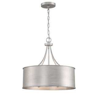 Four Light Pendant in Antique Silver