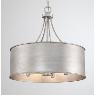 Four Light Pendant in Antique Silver