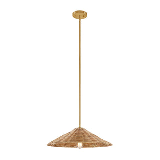 One Light Pendant in Natural Brass