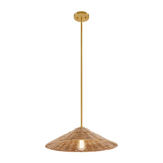One Light Pendant in Natural Brass