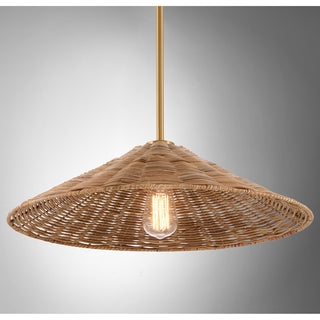 One Light Pendant in Natural Brass