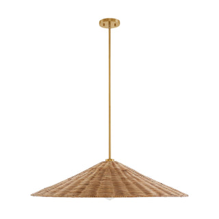 One Light Pendant in Natural Brass