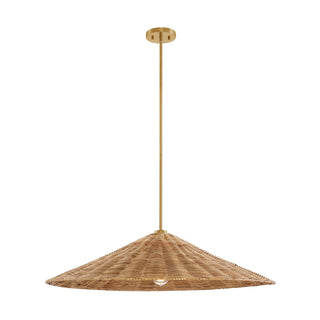One Light Pendant in Natural Brass