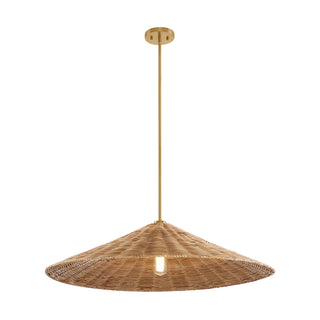One Light Pendant in Natural Brass
