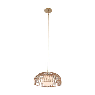One Light Convertible Pendant/Semi-Flush in Natural Brass