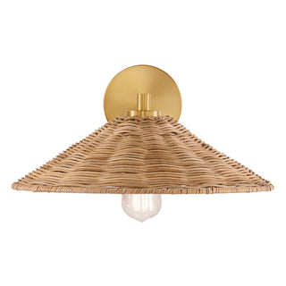 One Light Wall Sconce in Natural Brass