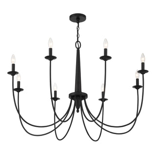 Stonecrest Eight Light Chandelier in Matte Black