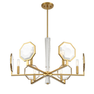 Leighton Six Light Chandelier in Warm Brass