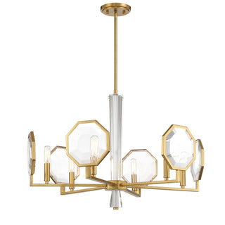 Leighton Six Light Chandelier in Warm Brass