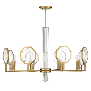 Leighton Eight Light Chandelier in Warm Brass