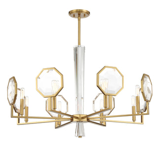 Leighton Eight Light Chandelier in Warm Brass