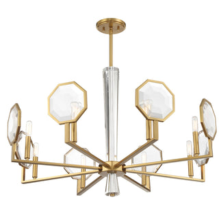 Leighton Eight Light Chandelier in Warm Brass