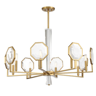 Leighton Eight Light Chandelier in Warm Brass